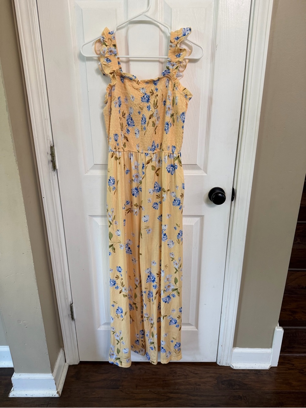 NWT Yellow Floral Ruffle-Strap women’s jumpsuit